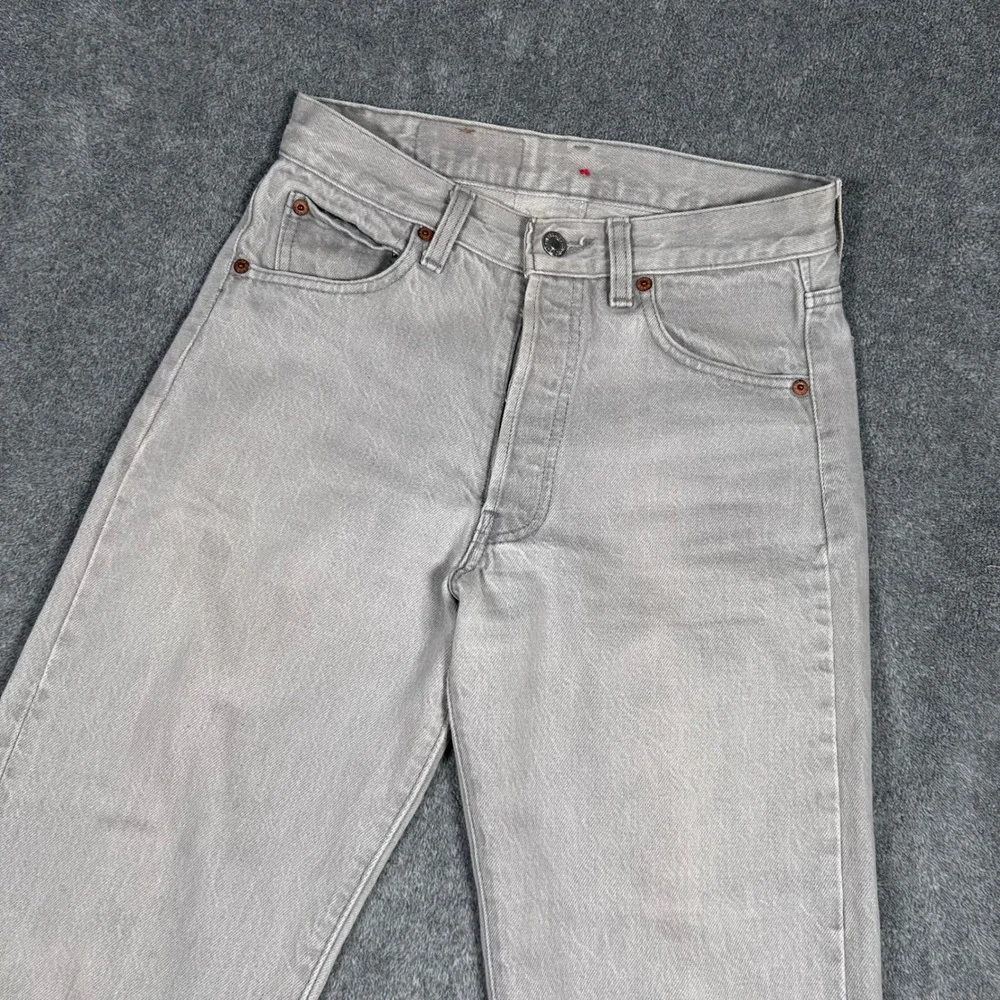 VTG 80s Levi's 501-0657 Gray Jeans Button Fly Mens 27x27 Cut Raw Hem Made in USA